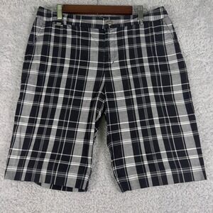 LRL Lauren Active Ralph Lauren Bermuda‎ Shorts Womens 10 Black Grey Plaid